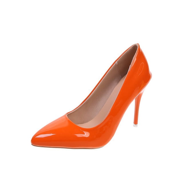 UKAP Chaussures Légères Aguichant pour Femmes, Escarpins Mode à Talons Hauts pour Mariage, Orange 4.5