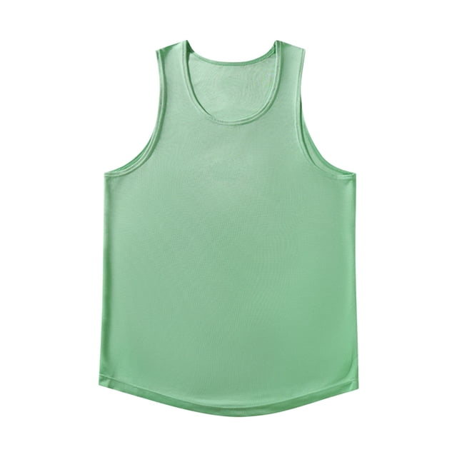 Timegard Mens Tank Tops Round Neck Sleeveless Athletic Tee Shirts Solid Color Casual Breathable Top