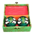 thumbnail image 1 of 2 Pieces Massage Balls with Storage Box Relieve Stiffness Gift Baoding Balls for Panda Green, 1 of 9