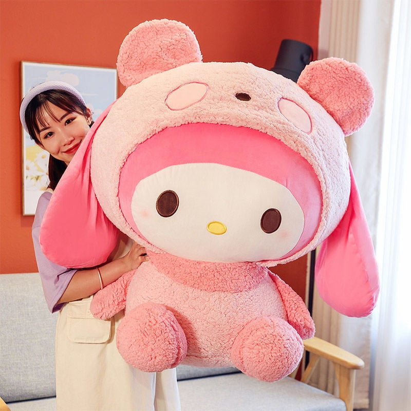d*7様 【マイメロ】My Melody ジャンボクッション 特大 ぬいぐるみ Oversized Sanrio Mymelody Transform Into A Panda Throw Pillow