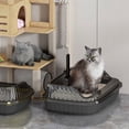 thumbnail image 4 of Cat Litter Box, Small Cat Litter Box, Cat Litter Pan, Plastic Litter Box, Cat Toilet, Semi Enclosed Cat Litter Box, Splashs Proof High Bar Cats Litter Box and Shovel Provides Ample Space for Cats, 4 of 7