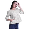 thumbnail image 3 of Moomaya Hauts Boho Coton Décontractés Amples Blouses Haut d'Été Col Rond T-Shirt, 3 of 4