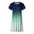 thumbnail image 4 of Jusqu'à 65 % de Réduction! Robes de Mode d'Été pour Femmes 2024 Grande Taille Décontractée Col Rond Manches Imprimé Floral avec Poche Robe Ample Longueur Genou, 4 of 4
