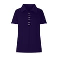 thumbnail image 3 of Besolor Womens Short Sleeve T Shirts Business Casual Collared Button up Tops Summer Office Work Blouses Tees, 3 of 7
