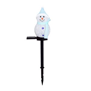 Ratfeit Lumières solaires de Noël Figurine pour l'extérieur éclairé Père Noël décoratif, lumières Snowman avec des stakes de jardin, blanc chaud LED Éclairage de la piste de triage pour la pelouse Patio Decor