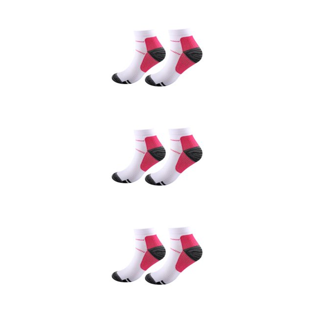 maskred 2 Pcs Chaussettes de Compression Plus Flexibles pour Sports Confortables à Porter Chaussettes Cheville rose Rouge S/M 3Set