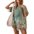 thumbnail image 2 of WILLBEST Fall Clothes Women Women Gradient Print Short Sleeve Jumpsuit Short Loose Backless Jumpsuits Rompers Straight Fit Chinos, 2 of 6