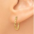 thumbnail image 3 of 14k Yellow Gold Twist Hoop Earrings Round, 3 of 8