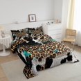 thumbnail image 2 of Leopard Print Kids Comforter Set King Size,Boys Girls Adults Bedroom Decor,Black White Cow Texture Down Comforter,Abstract Animals Skin Bedding Set,Rustic Farmhouse Duvet Insert, 2 of 6