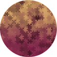 thumbnail image 1 of Ahgly Company Tapis d'Intérieur Rond Lavable en Machine Orange Transitionnel, 5 Pieds Rond, 1 of 7