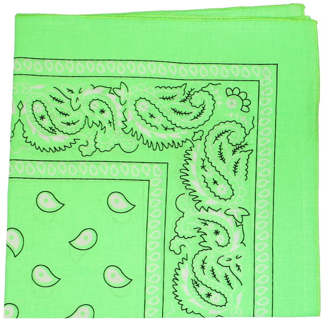 Qraftsy Paisley Cotton Non Fading Print Bandanas - Bulk Lot - 35 Pack (Neon