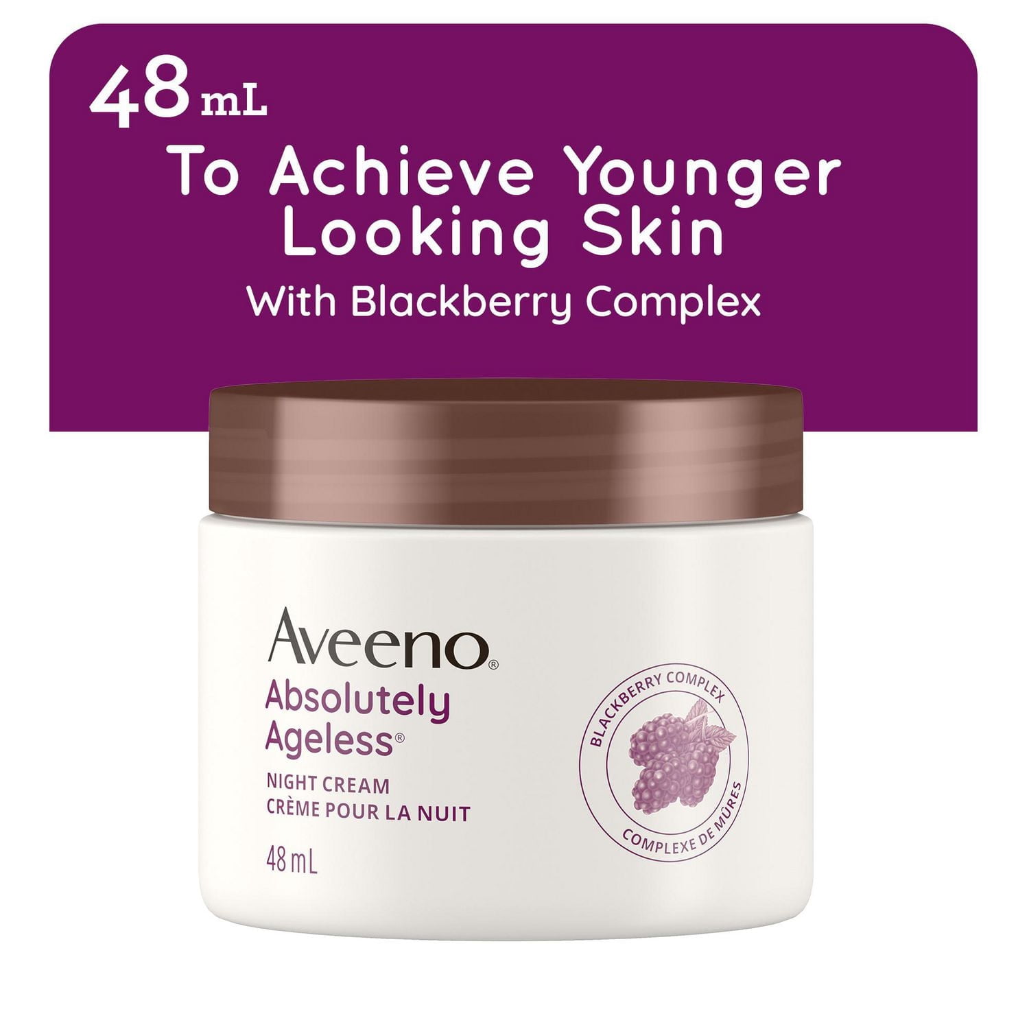 Aveeno Absolutely Ageless Night Cream/Aveeno Absolutely Ageless Restorative Night Cream, Anti Aging Moisturizer, Vitamins, Blackberry Complex