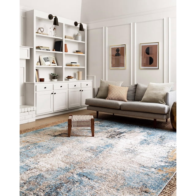 Loloi ll Collection Area Rug ALC-05 Denim/Ivory 1'-6" x 1'-6" Sample Swatch