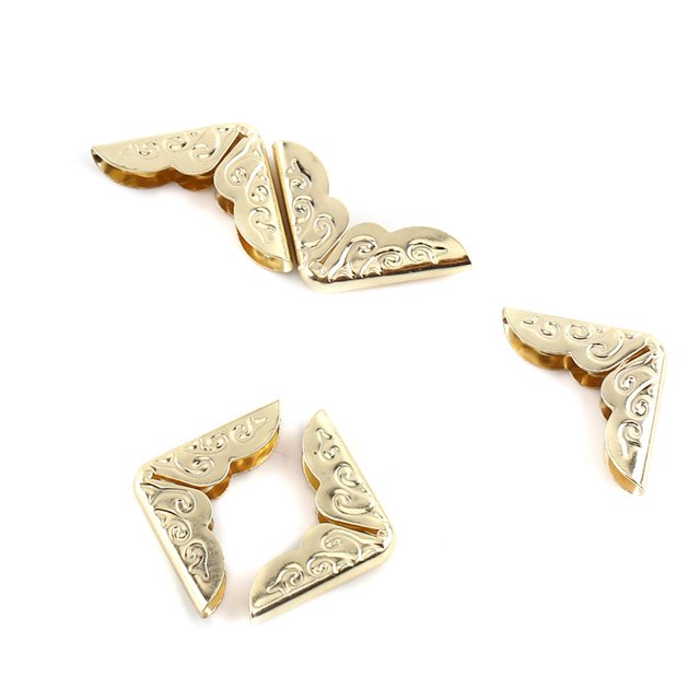 100 Pcs Protecteurs d'Angle de Livre en Métal Jaune Rétro, Protecteurs d'Angle de Fichiers, pour Livre de Scrapbooking