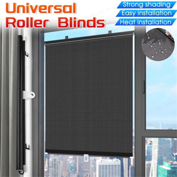Universal Roller Blinds Punch-Free Blackout Curtain for Car Bedroom Kitchen Office Window Nail-Free Sun-Shading Curt