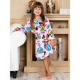thumbnail image 3 of Up Past 8 Girls' Bathrobe Fuzzy Hooded Robe Sleepwear, 3 of 8
