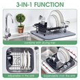 thumbnail image 2 of TOOLF Expandable Dish Drying Rack Over The Sink Adjustable Dish Rack in Sink Or On Counter Dish Drainer with Utensil Holder Rustproof for Kitchen, 2 of 5