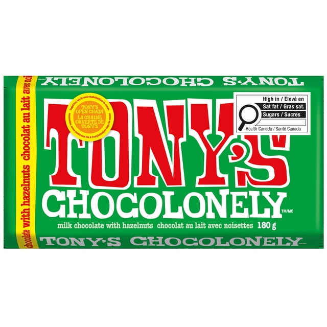 Tony's Chocolonely Milk Chocolate Bar with Hazelnut, 180g