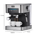 thumbnail image 2 of TRU 15-Bar Semi-Automatic Touch Screen Espresso Maker, Stainless Steel, 2 of 11
