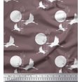 thumbnail image 1 of Soimoi Modal Satin Fabric Bamboo Tree,Moon & Stork Bird Fabric Prints by Yard 42 Inch Wide, 1 of 3