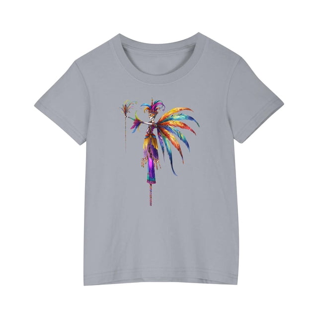 RXIRUCGD 2025 Vêtements d'Été pour Enfants T-shirt Imprimé Mode Mignon Col Rond Manches Courtes