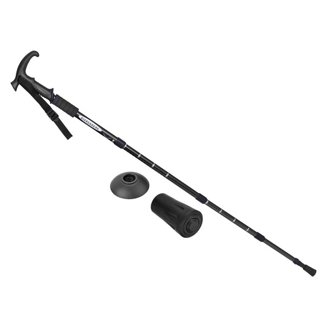Unique Bargains Perches de Randonnée Pliables Télescopiques Perche de Randonnée Poignée en T de 43 Pouces, Noir