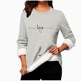 thumbnail image 2 of Heisall Chemises de Base pour Femmes Automne Hiver Imprimé Floral Col Rond Manches Longues Épaissies Polaire Teddy Shearling Chaud Ajusté Hauts Thermiques pour Usage Quotidien par Temps Froid, 2 of 3
