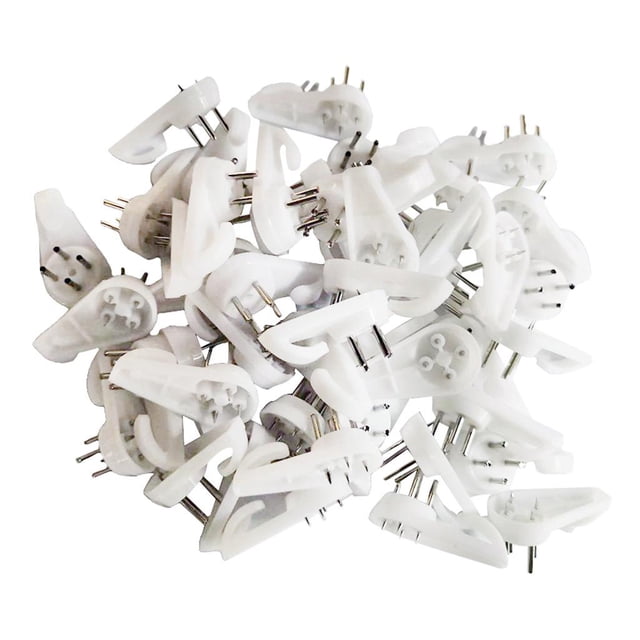 50Pc Invisible Traceless Wall Mount Photo Picture Nail Hook Hanger 15x30mm
