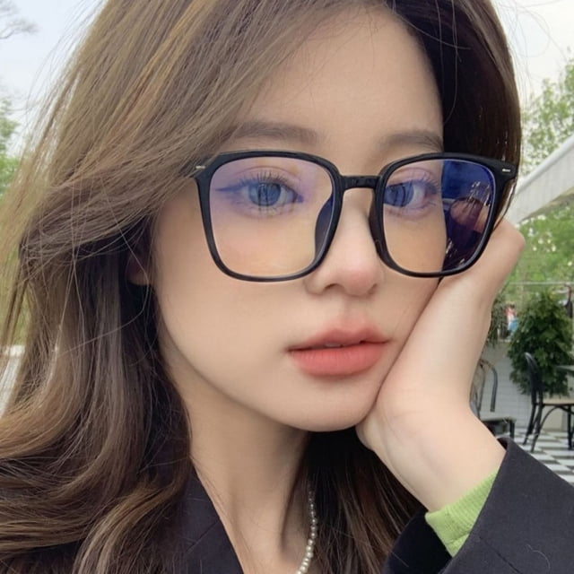 YAOBAMM Reduce Visual igue Glasses Unisex Blue Light Blocking Glasses Retro Large Frame Clear View Strong Hinge Brim Eye Protection Clear Bluelight