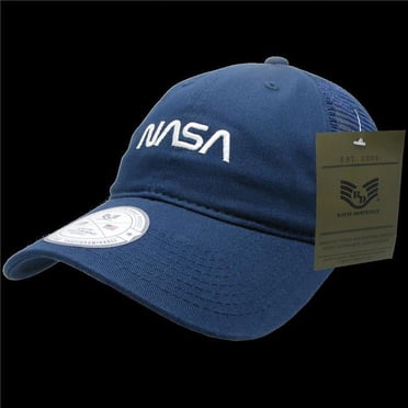 Rapid Dominance NAS9-WO-NVY Worm NASA Relaxed Trucker Cap, Navy - One Size