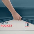 thumbnail image 2 of Lux Decor Collection 16" Deep Pocket Microfiber Full Fitted Bed Sheet (Full, Navy Blue Ashes), 2 of 5