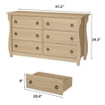 thumbnail image 4 of Yiwa Boho 6-Drawer Dresser with Rattan Drawers & Elegant Curved Legs, Versatile Storage for Entryway or Balcony, 4 of 8
