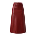 thumbnail image 5 of B91xZ Jupes Plissées pour Femmes Jupe Patineuse Mini Plissée Évasée Brillante, Rouge G, 5 of 5