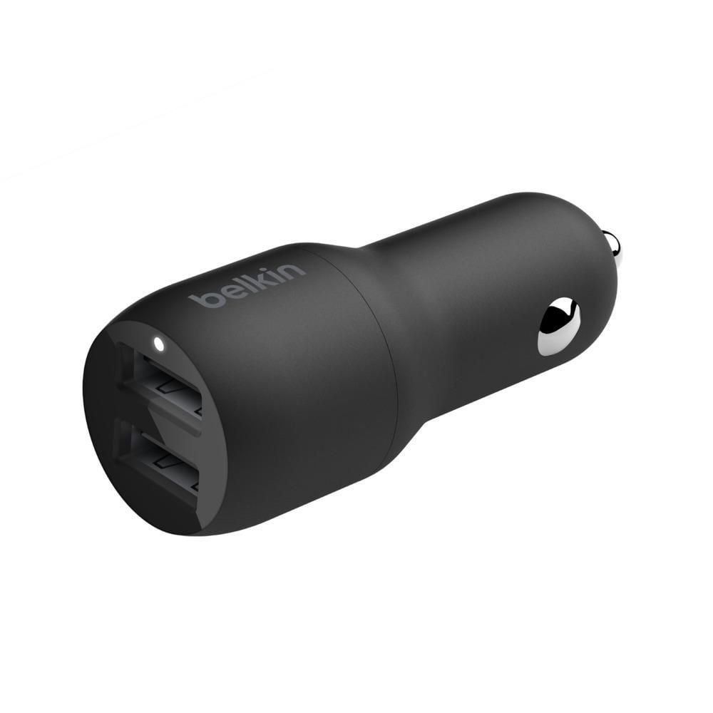 Chargeur de voiture double USB-A 24 W BOOST↑CHARGE™ <br>+ Câble Lightning vers USB-A