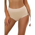 thumbnail image 1 of INSPIRE CHIC Women's Cotton Underwear High-Rise Lace Trim Tummy Control Full Coverage Brief XL Beige, 1 of 4