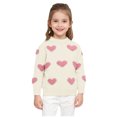 thumbnail image 1 of LckLvx Girls Sweaters Cute Crewneck Heart Pattern Pullover Trendy Long Sleeve Knit Tops, 1 of 6