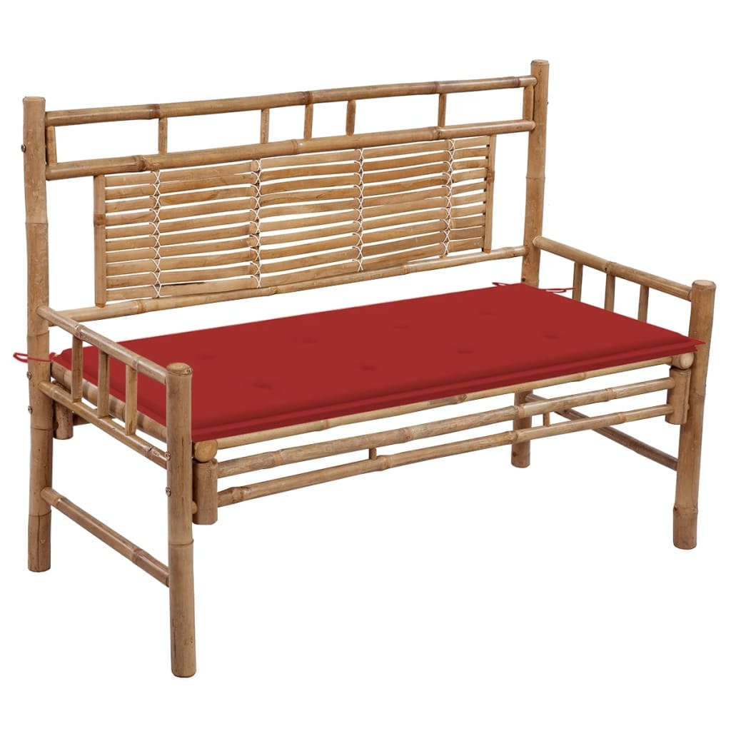 vidaXL Banc de Jardin avec Coussin 120 cm Bambou