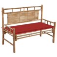thumbnail image 1 of vidaXL Banc de Jardin avec Coussin 120 cm Bambou, 1 of 5