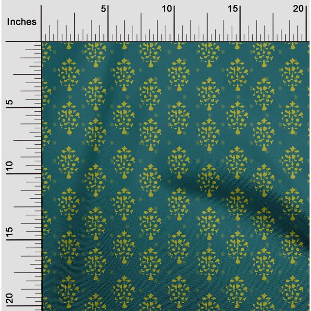 oneOone Silk Tabby Fabric Floral Block Decor Fabric Printed BTY 42 Inch Wide