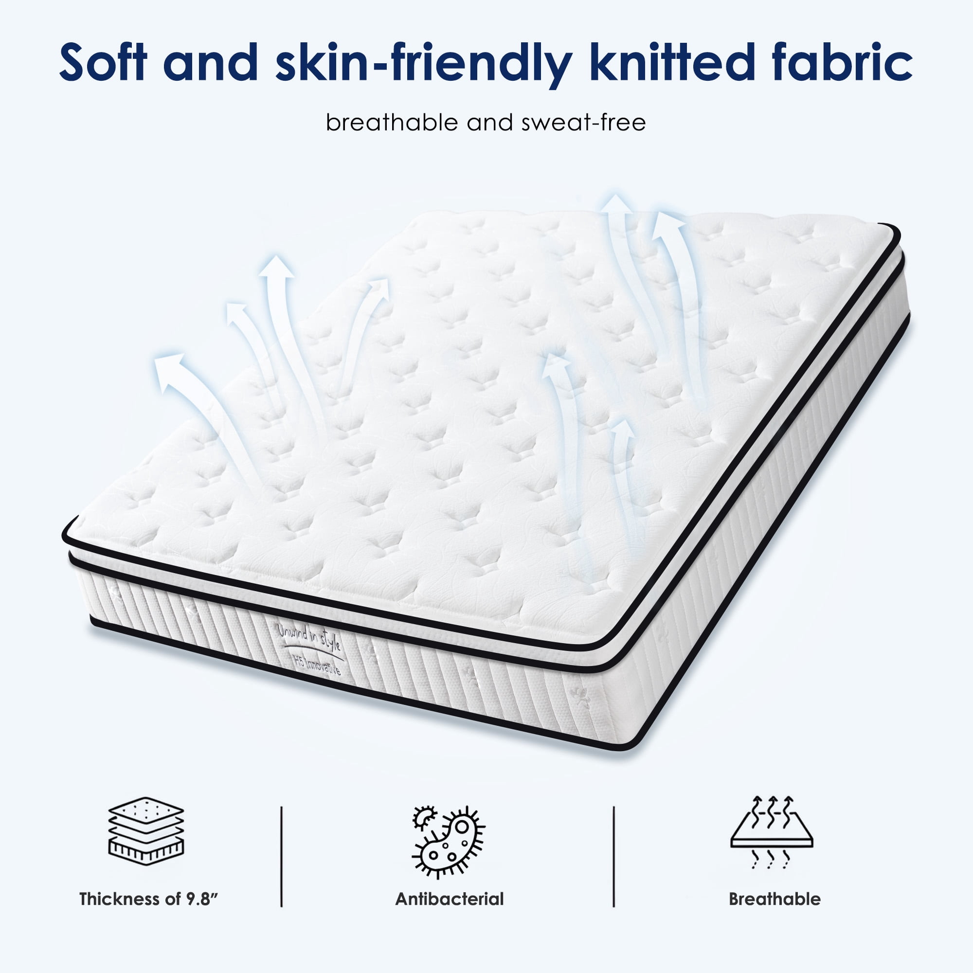 Twin Mattress 8 Inch, Memory Foam Mattress with Pocket Spring, Soft & Comfortable Medium Firm
