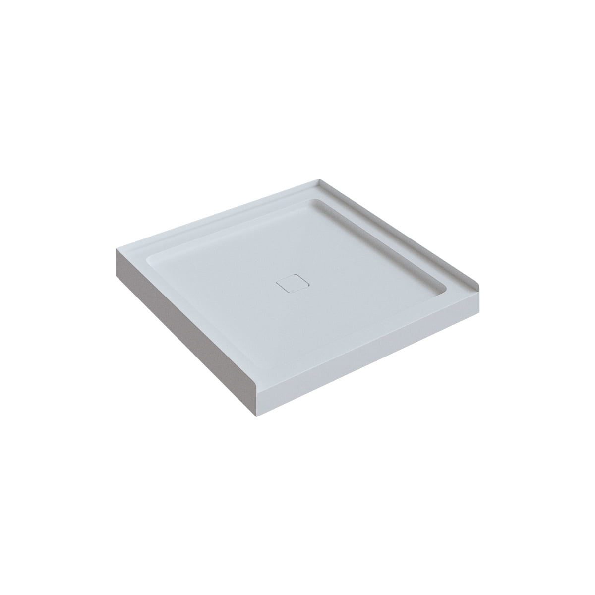 A&E Bath and Shower Pebble 36X36 Shower Base In White Polished Finish With Center Drain
