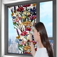 thumbnail image 4 of Rainbow Floral Static Cling Window Film Removable Decal for Glass Door Privacy No Botanical Design, 4 of 5
