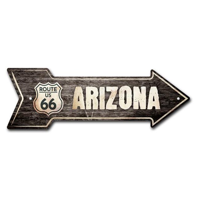 SignMission P-ARROW8-999973 Panneau Flèche 8 x 24 Po. Large Arizona 66 2