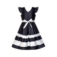 thumbnail image 2 of Girls Dress Black V-neckline Ribbon Color Contrast 6 Years, 2 of 7