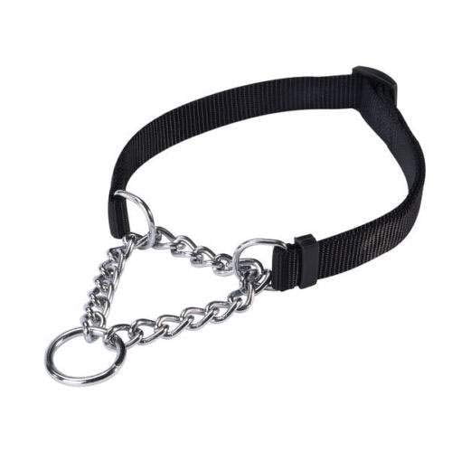 MPP Chain Martingale Dog Collar Choke Style Safety Control Training Pick Color & Size (Black 16" - 24")