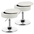 thumbnail image 1 of Costway Ensemble de 2 Tabourets de Coiffeuse Réglables Pivotants à 360° avec Rangement Chaise de Maquillage avec Plateau Blanc, 1 of 10