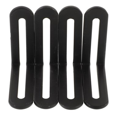 Shisuyan 4Pcs L-Shape Corner Braces for Furniture Support Adjustable Length Black Stainless Steel Table Corner Bracket