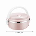 thumbnail image 2 of 1 Layer Stackable Hot Food Insulated Box Portable 304 Stainless Steel Round Lunchbox Sealed Food Containers Adult Kids Bento Lunch Box Cold Hot Food Storage For School Office Trave, 2 of 3