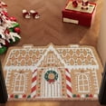 thumbnail image 4 of Tapis de Sol Imitation de Noël Décoration d'Arbre de Noël pour Entrée de Maison Tapis de Porte Tapis Absorbant pour Salle de Bain, 4 of 6