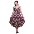thumbnail image 1 of Bimba Robe Midi de Plage à Imprimé Floral pour Femmes, à Bretelles, Tenue d'Été de Resort-Moyenne, 1 of 1